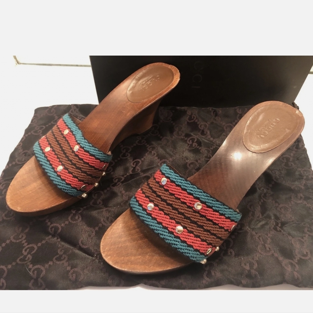 Gucci wooden wedge